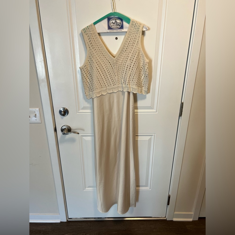 NWOT All Saints 2-Piece Slip Dress with Crochet Top